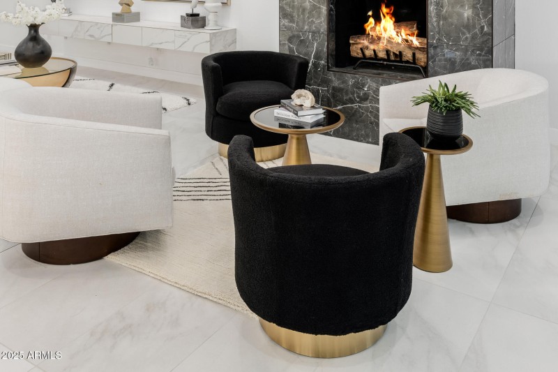 Seating In Front of Fireplace