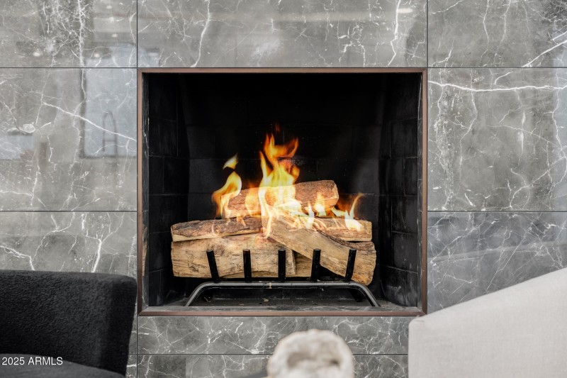 Wood Burning Fireplace w/Custom Tile