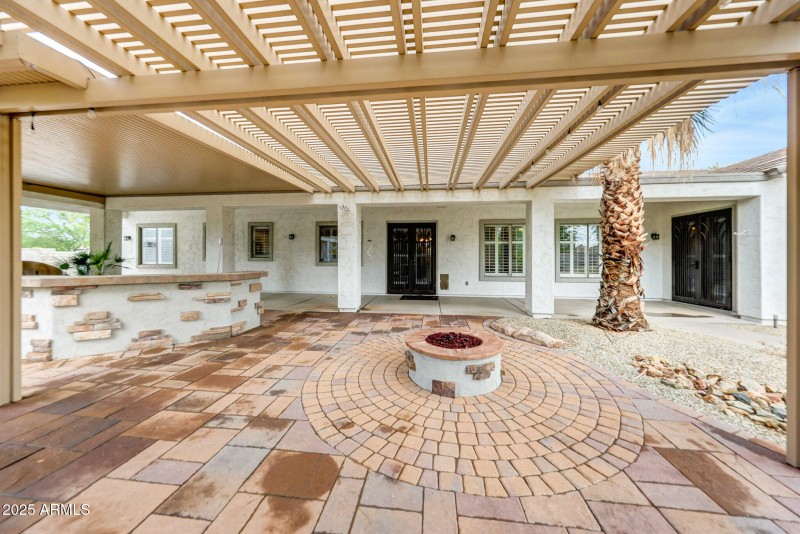 Just rained-back patio