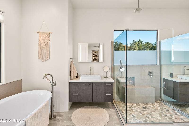 Glass Shower Stone Floor