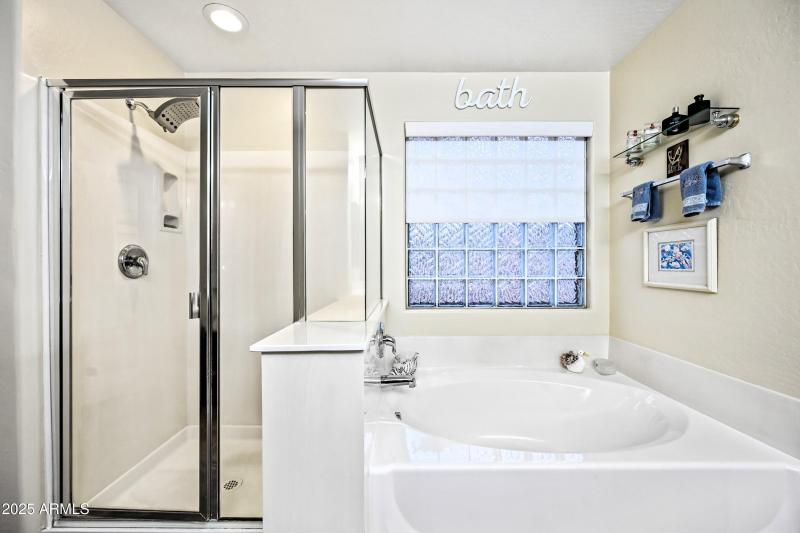 Separate tub & shower