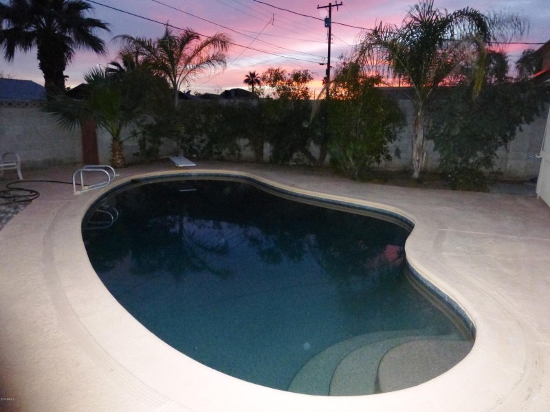 Pool at sunset