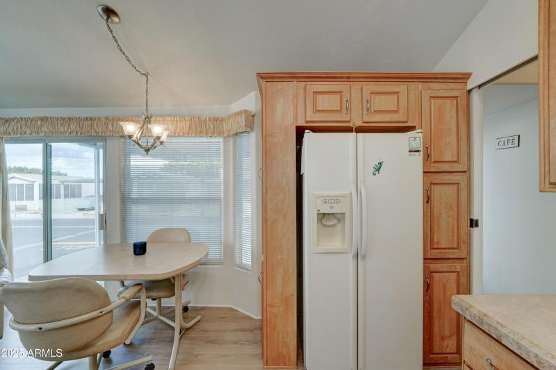 Fridge with ice maker and water supply