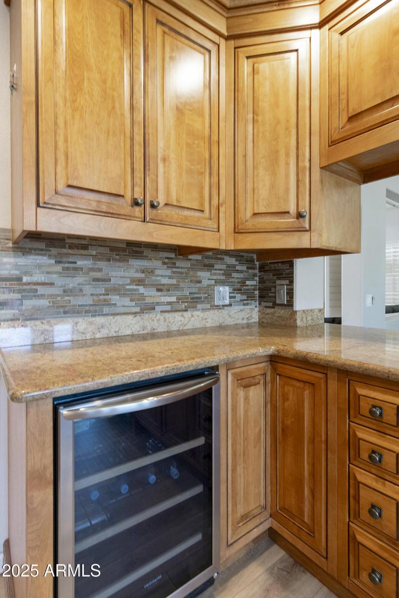 Wine fridge in kitchen