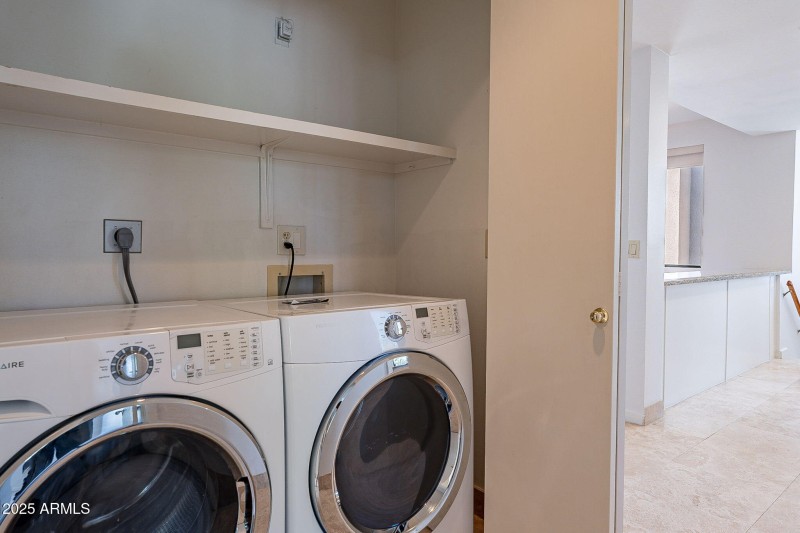 INSIDE WASHER AND DRYER