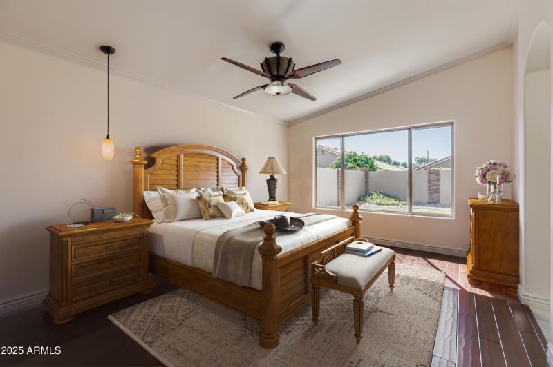 Virtually Staged Main Bedroom