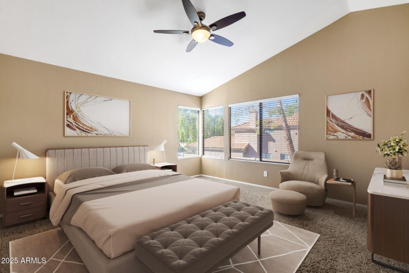 Primary bedroom furnished