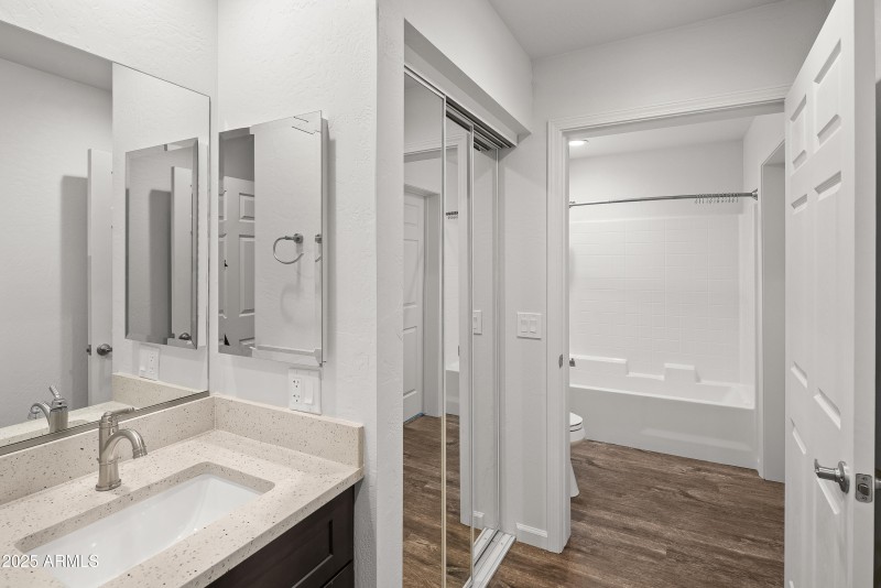bathroom mirrored closet