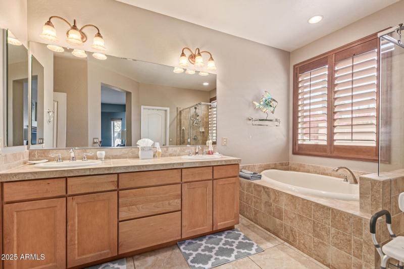Primary bath with double vanities