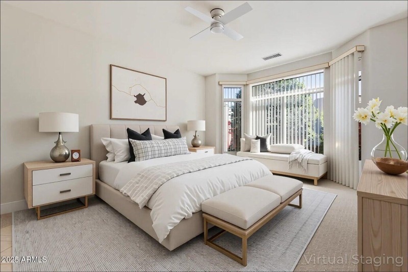 Primary Bedroom - Staged