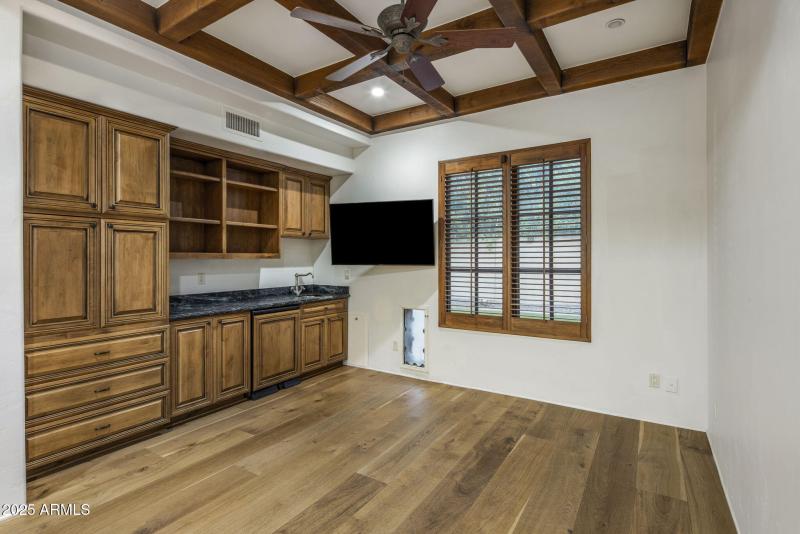Sitting or Fitness Room with Wet Bar