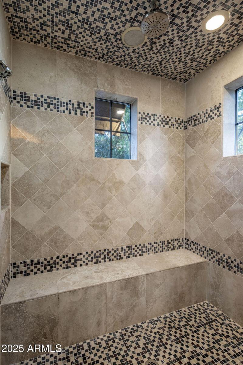 Stone Surround Shower with Rainhead