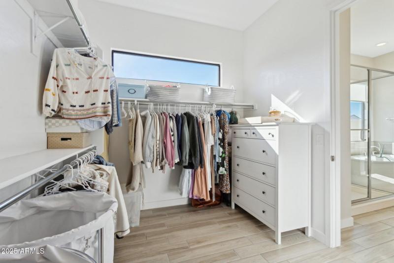Walk-in closet view