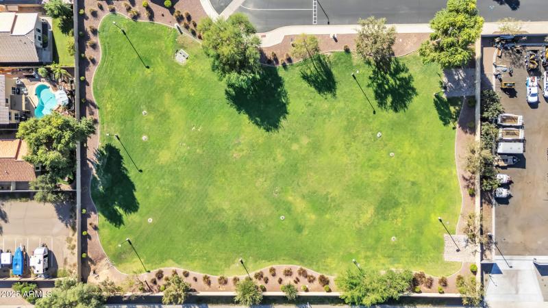 Green area behind house