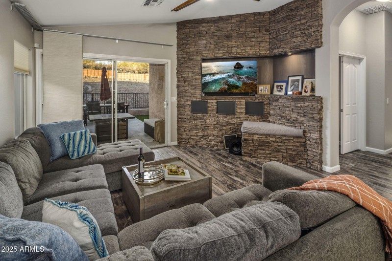 Sliders Out To Serene Backyard