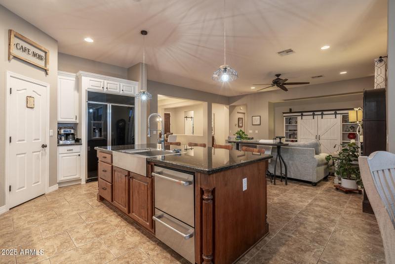 Kitchen Opens to Family Room