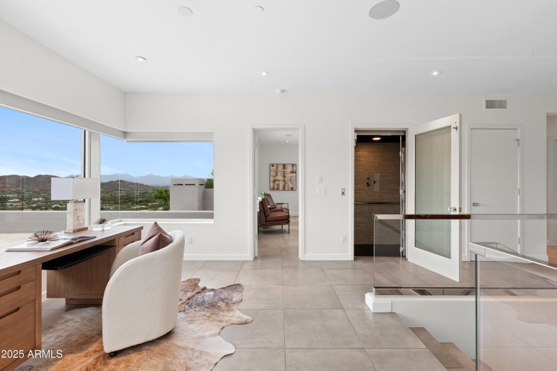 Upstairs office and elevator