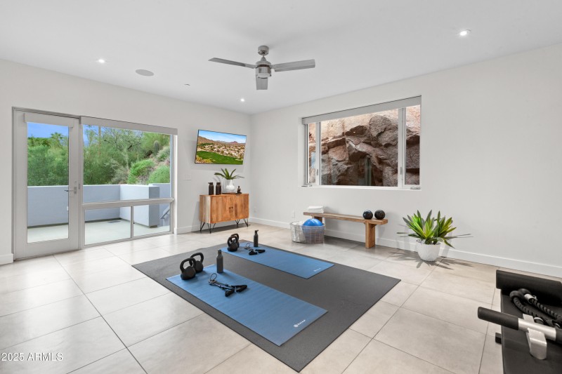 Bedroom 3, currently exercise rm