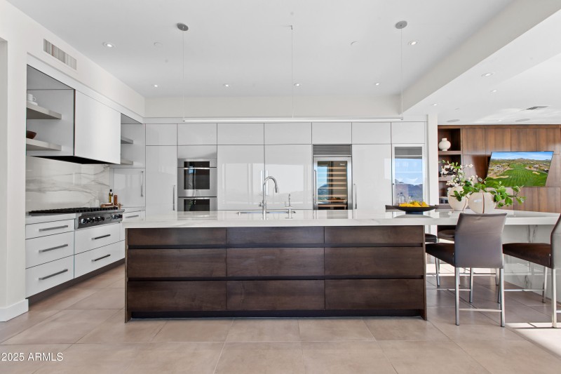 Kitchen island, wine cooler
