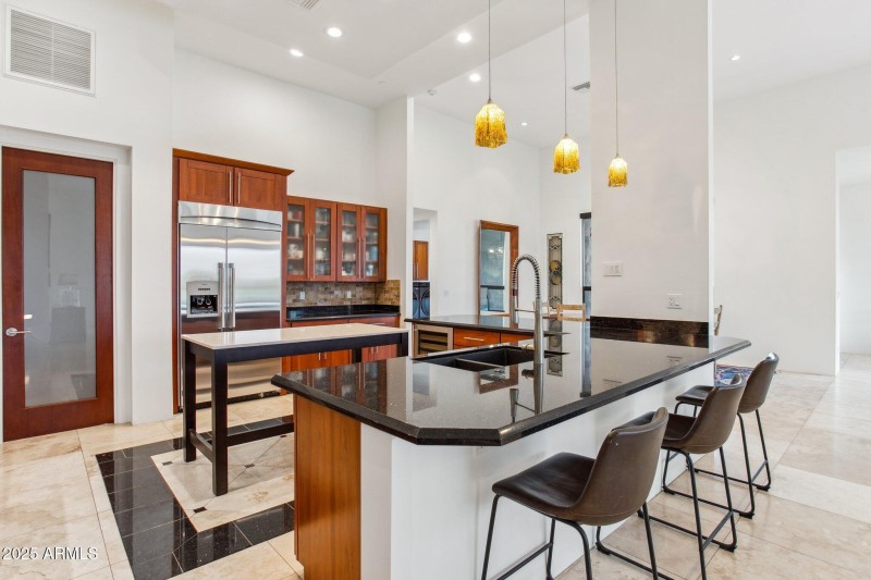 Granite counters and custom cabinets