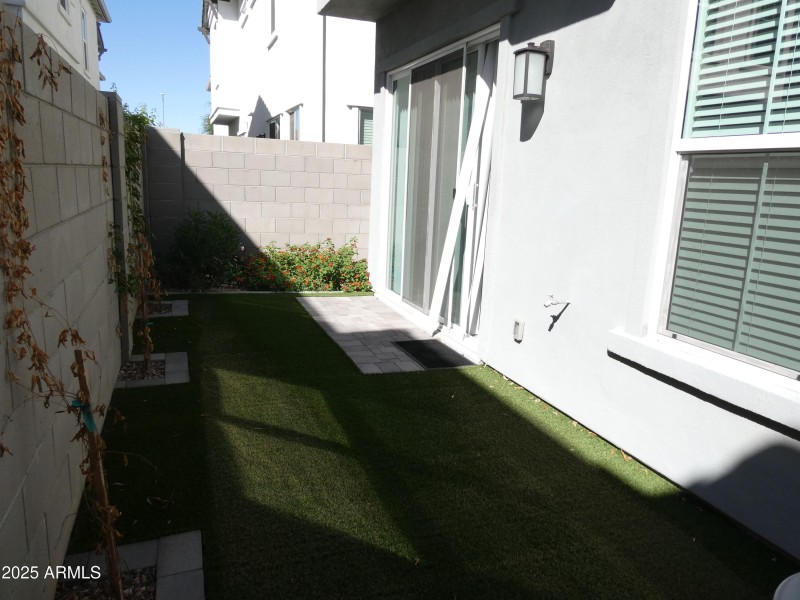 back patio.artificial turf