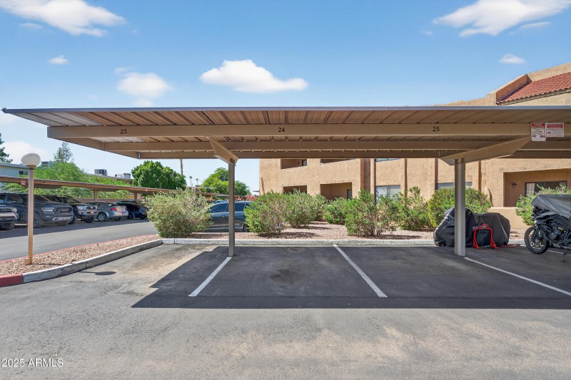 Covered parking space