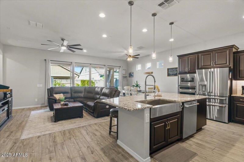 Kitchen into Living Room