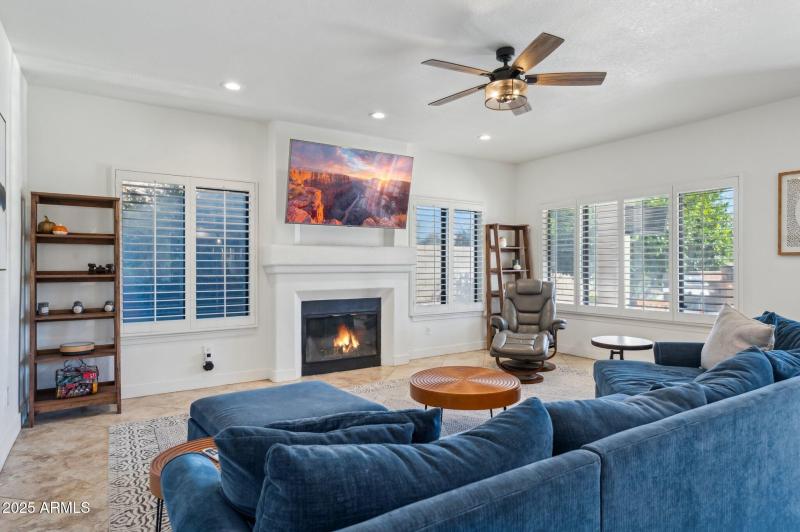 Entertain with TV and a Warm Fire