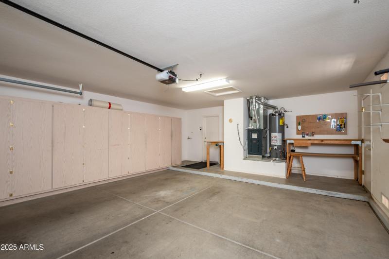 Extended Garage with cabinets