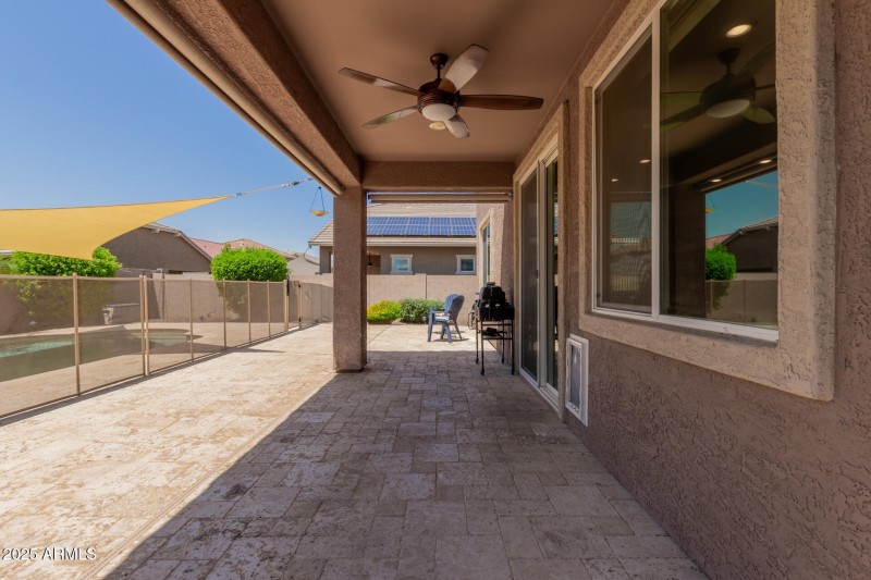 Huge Tiled Covered Patio
