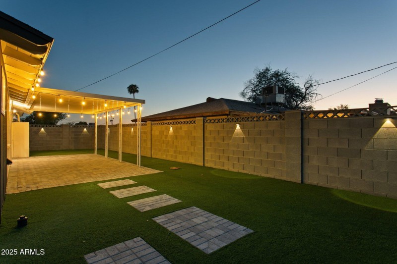 Covered patio and new block walls