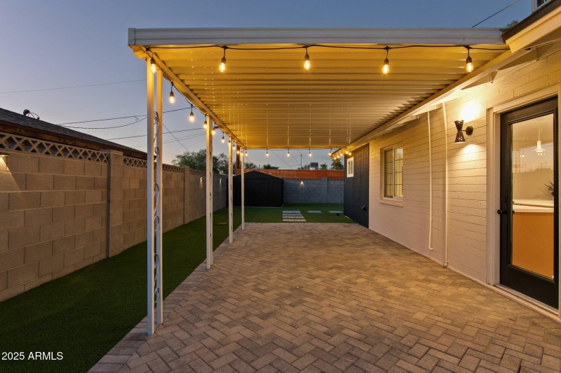 Herringbone paver patios and paths