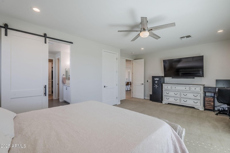 Primary Bedroom Barn Door to Bath
