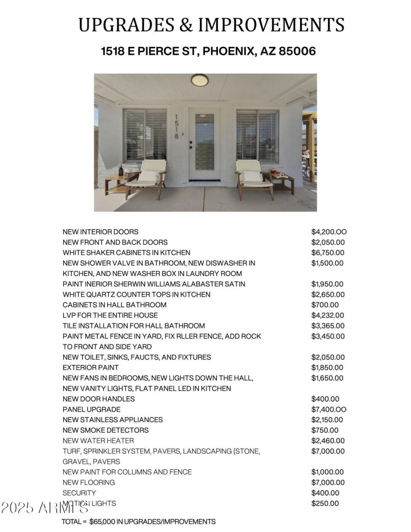 1518 E Pierce Upgrades & Improvements