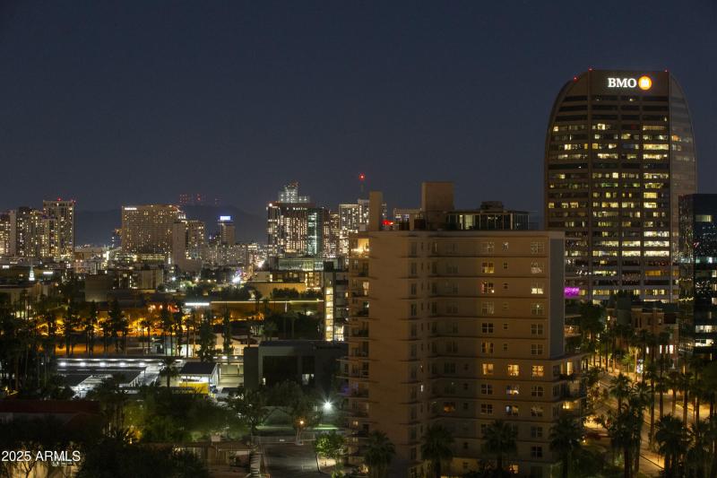 downtown after sunset