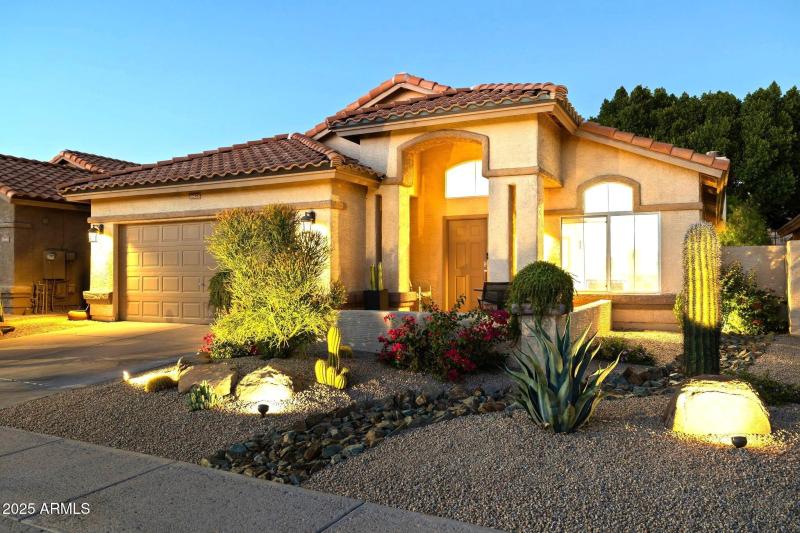 Front of home at dusk