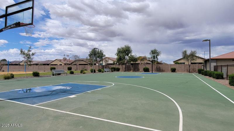 Basketball Court and Swings