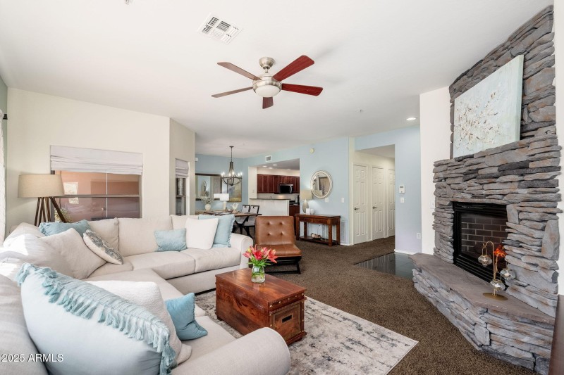 Spacious, open living area