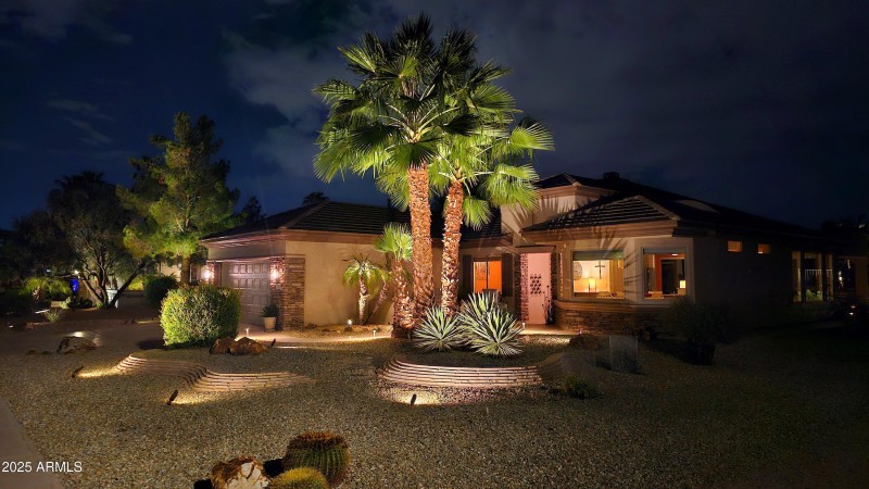 Beautiful evening landscape lights