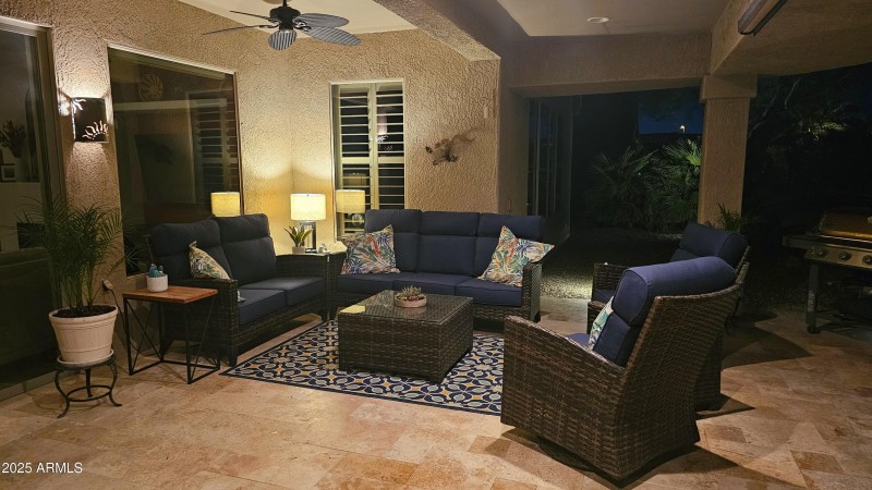 Romantic evening patio