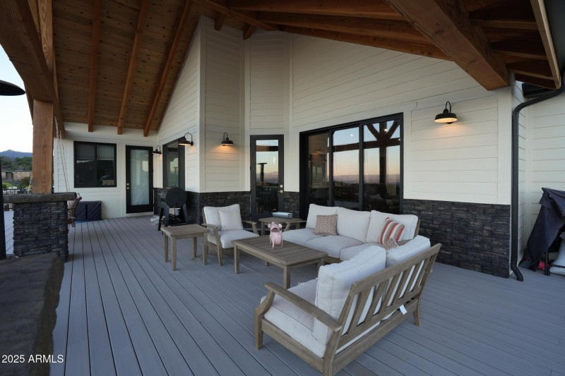 Back Covered Deck with Multi Slider