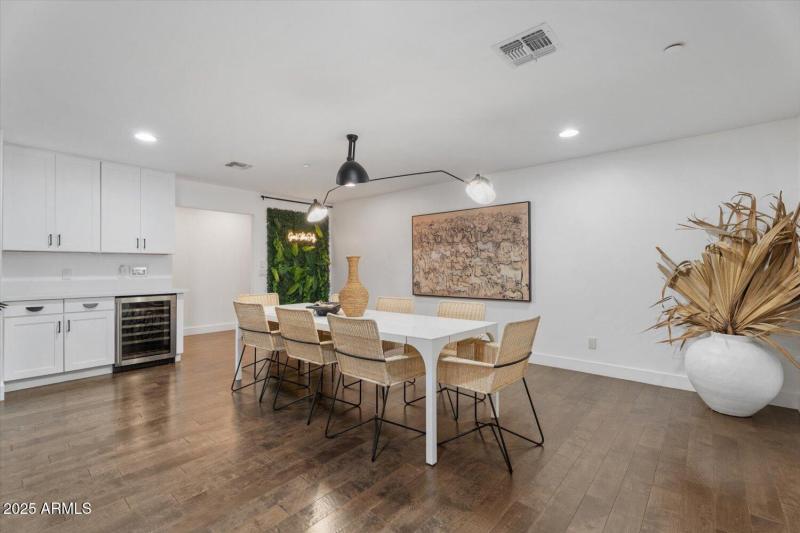 Dining are + bar + mini fridge