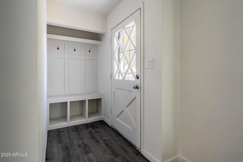 Front Built Ins and Door