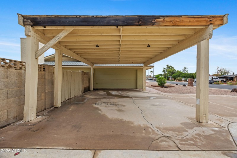 2 Car Carport View to Garage