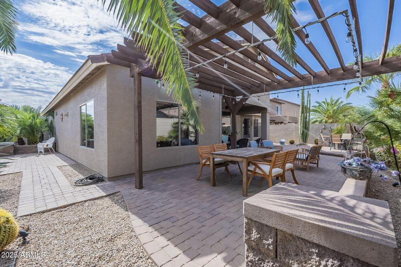 Pergola and BBQ area view