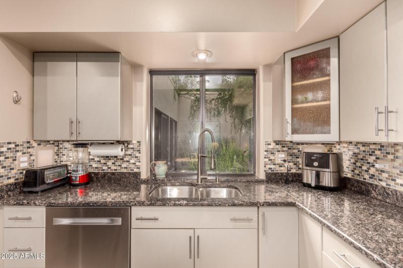 Kitchen with Courtyard View