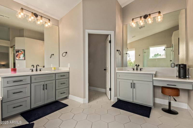 Two separate vanities