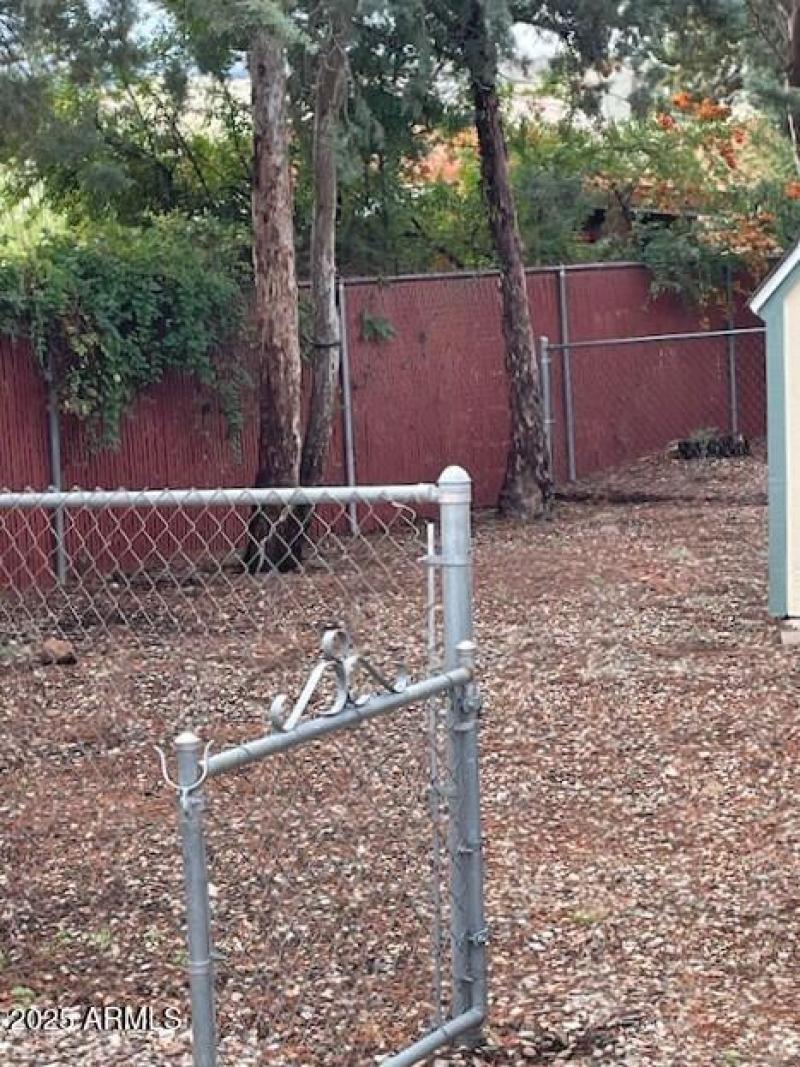 Fenced backyard