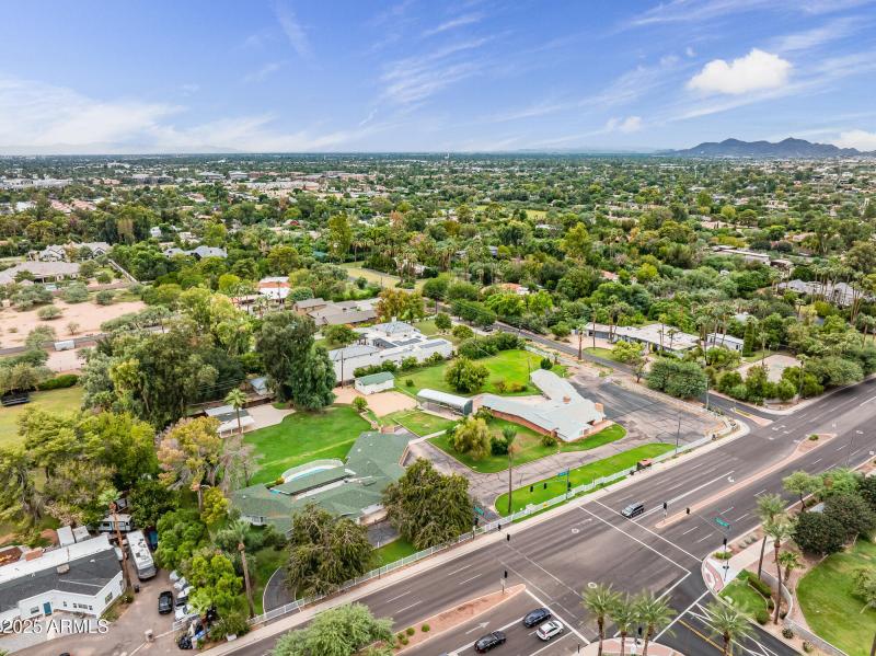 Aerial of both properties looking Northw