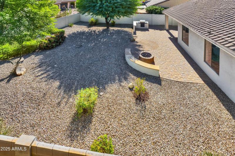 Backyard with Built In BBQ and Fire pit